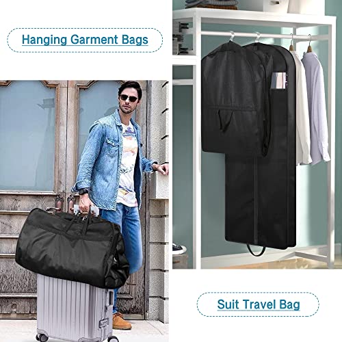 KIMBORA 60" Dress Garment Bags for Hanging Clothes Travel, Gusseted Garment Bags for Closet Storage with Handles for Long Gowns, Coats（3 Packs） - size: 60"