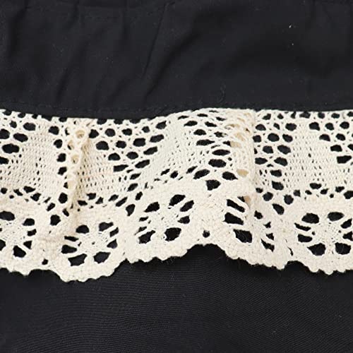 KUOIN Victorian Lace Bonnet Hat Colonial Headwear Carol Party Costume Sun Cap for Women - color: Black