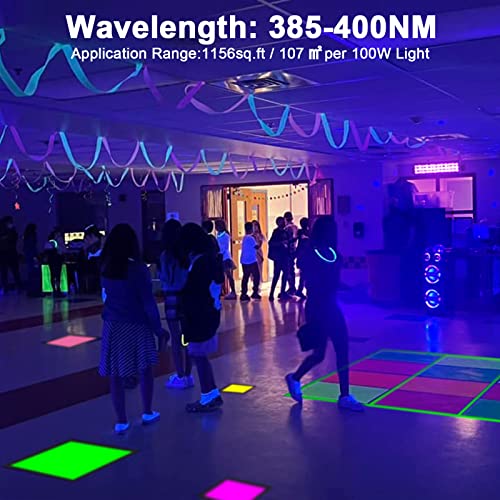 Black Lights Bar HWay 200W LED Blacklight 2 Pack IP66 Waterproof Black Flood Light with Plug for Blacklight Party, Stage Lighting, Fluorescent Poster and Neon Glow in The Dark Night