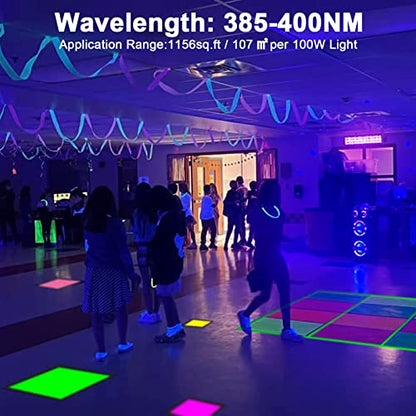 Black Lights Bar HWay 200W LED Blacklight 2 Pack IP66 Waterproof Black Flood Light with Plug for Blacklight Party, Stage Lighting, Fluorescent Poster and Neon Glow in The Dark Night