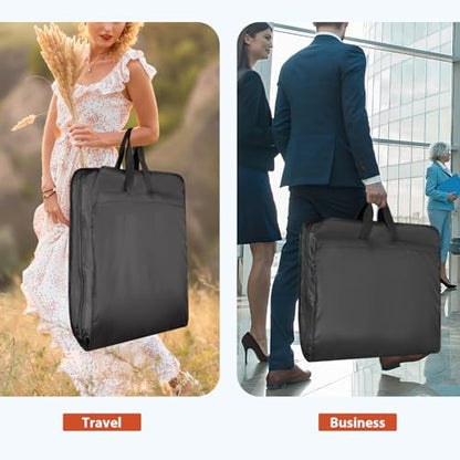Univivi Garment Bag Suit Bag for Travel and Storage, 60 Inch, Set of 1 | Hanging Dress Cover with Mesh Shoe Pocket and 2 Carry Handles, Oxford Fabrics, Foldable for Long Dress, Suits, Coats, Jacket - size: 24"X60"- 1pcs -Travel