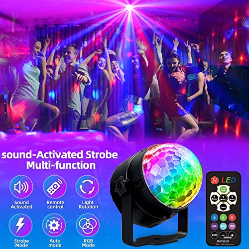 Disco Ball Light, Party Favors & Decorations, USB LED Mini Sound Activated DJ Dance Colourful RGB Strobe Lamp for Home Room Dance Karaoke Xmas Halloween Happy Birthday Wedding Club Show
