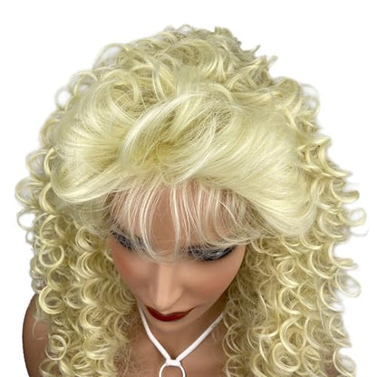 Aimole Long Curly Wigs Synthetic Heat Resistant Hair Cosplay Women Wig (613 Blonde) - color: 613 Blonde