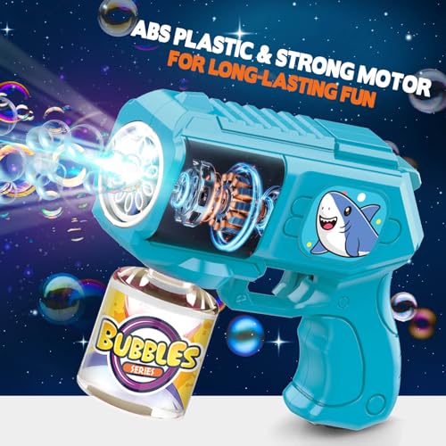 3 Pack Bubble Guns with Bubble Solution, Boys Girls Toys Gifts 3+ - color: Blue+green+yellow