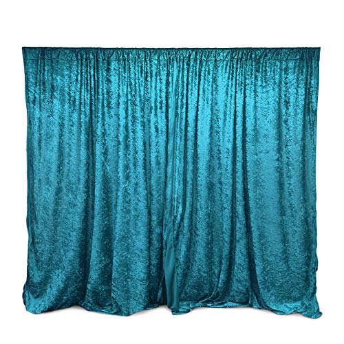 AK TRADING CO. 10 feet x 10 feet Lush Velvet Backdrop Drapes Curtains Panels with Rod Pockets - Wedding Ceremony Party Home Window Decorations - Teal - color: Teal