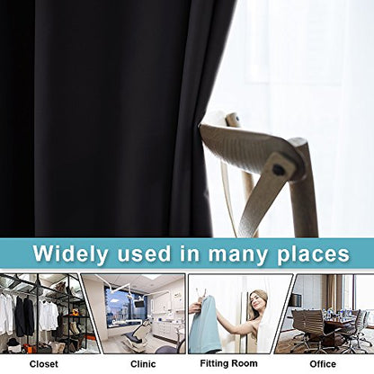 RYB HOME 60 inch Wide Black Blackout Room Divider Curtain for Living Room - color: Black, size: 60"W x 84"L (Pack of 1)