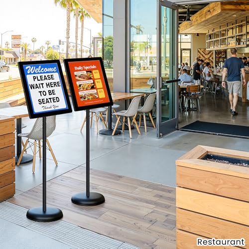 Sign Holder Stand 8.5x11 Inch - Pedestal Floor Standing Sign Holder with Adjustable 360° Rotating Display, Standing & Poster Sign Stand for Business, Mall, Schools, Restaurants – 1 Pack - size: Sign Holder Stand 8.5x11 – 1 Pack