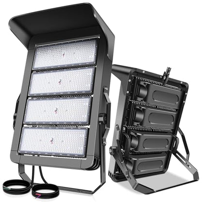 0-150000LM Led Stadium Lights Outdoor Dimmable 0-1000w | Commercial Super Bright Led Arena Floodlight 100-277v 5000k Yoke Mount IP66 Pole Light for Outside Large Area, Sportcourt - size: Extra Large/1000/Dimmable