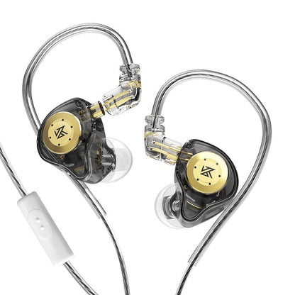 KZ EDX PRO in-Ear Headphone,Black with Mic | Headphones With Radio Built In,1DD Stereo Bass Earbuds Wired,3.5mm Plug & 2pin Detachable Cable,for Musician,Singer,Guitarist - color: Black, size: with Mic