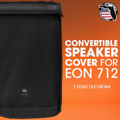 JBL Bags Convertible Speaker Cover Designed for JBL EON 712 Powered 12-Inch Loudspeaker (EON712-CVR-WX) - size: 712, style: Weather Proof Cover