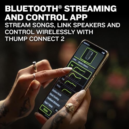 Mackie Thump12v4 12" Professional Powered Loudspeaker feat. SoundCheck DSPTM and Bluetooth® - High SPL Portable PA Speaker, Wireless Streaming and Linking, Voicing Modes, Control App, Mixer, 1400W - size: 12-inch, style: Plug-In Powered