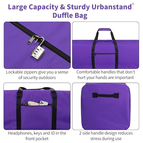 Urbanstand 52 inch Foldable Duffel Lock Zipper Travel Camp, Purple - color: Purple, size: 52 Inch