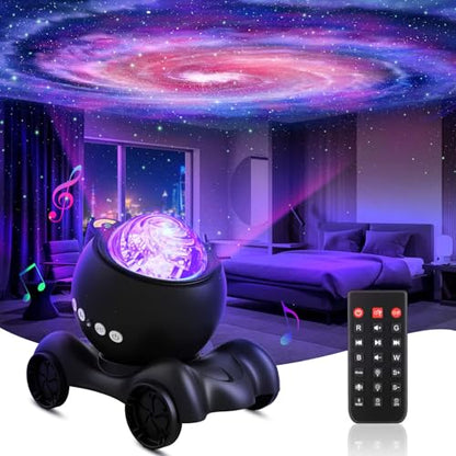 ENOKIK Galaxy Projector, Star Aurora Night Light Bluetooth Speaker, Black - color: Black