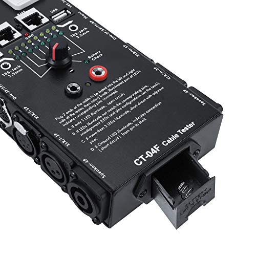 MFL. 13-Plug Audio Cable Tester Line Finder Black 13-in-1 Cables Checker 8-Way Switch Wire Tracker with LED Indicators, Rectangular - style: 13-Plug