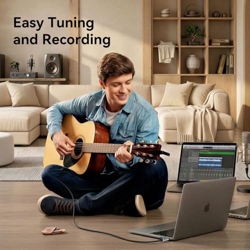 SAMZHE 1/8 to 1/4 Stereo Cable 3.5mm TRS to 6.35mm Audio Cable Guitar to Aux Male Cord with Alum Alloy Housing and Nylon Braid for Guitar, Laptop, Home Theater Devices, Speaker and Amplifiers 6.6FT - size: 6.6 FT