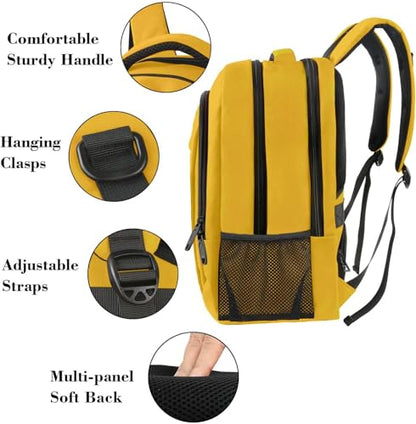 MATEIN Yellow Travel Laptop Backpack, 15.6 Inch Computer Student Bookbag | Anti Theft, Water Resistant, Breathable, Sturdy Lightweight College Backpack, Carry On Personal Item Bag, Gifts for Women Men - color: Yellow, size: 15.6 Inch