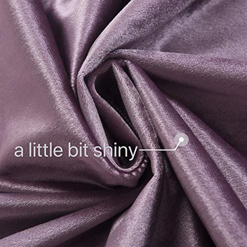 Roslynwood Velvet Lavender Curtain 63 inches Long - Curtains Light Blocking Rod Pocket Thermal Insulated Window Drapes for Dining Room/Living Room, 52Wx63L,2 Panels - color: Lavender, size: 52"W x 63"L (Pack of 2)