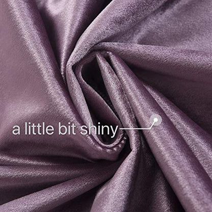 Roslynwood Velvet Lavender Curtain 63 inches Long - Curtains Light Blocking Rod Pocket Thermal Insulated Window Drapes for Dining Room/Living Room, 52Wx63L,2 Panels - color: Lavender, size: 52"W x 63"L (Pack of 2)