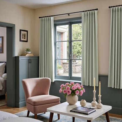 Lazzzy Green Velvet Curtains Blackout Thermal Insulated Curtains 72 Inch Long Window Drapes for Bedroom Living Room Super Soft Luxury Rod Pocket Window Treatment 2 Panels, Grey Sage - color: Grey Sage, size: 52"W x 72"L (Pack of 2)