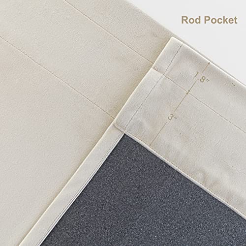 PLEASANT BOULEVARD Beige Velvet Curtains 95 inch Long Heavyweight Blackout Curtains Rod Pocket Thermal Insulated Darkening Window Drapes for Bedroom Living Room, W52 x L95, 2 Panels - color: New Beige, size: 52"W x 95"L (Pack of 2)
