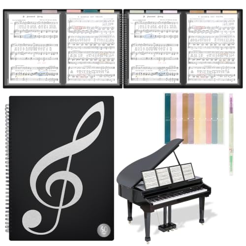 Sheet Music Folder, Sheet Music Organizer Binder Display 60 Pages - style: 4-Page Expand-60Pages
