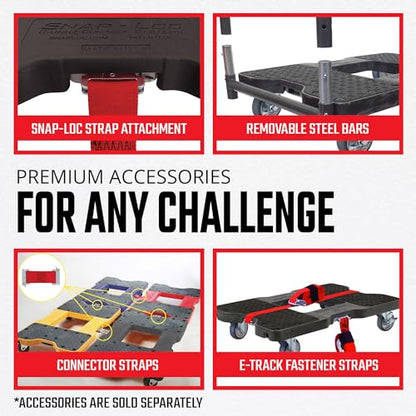 SNAP-LOC, Heavy Duty Furniture Moving Dolly, 4 Wheels, 1,500 lb, Dollies for Moving Cargo, E Strap Attachment Included, Red, Made in USA - style: Heavy Duty Moving Dolly 4 Wheels, Red