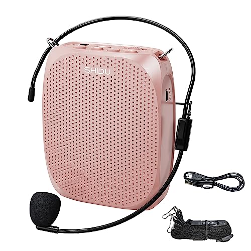 SHIDU Voice Amplifier for Teachers Portable Microphone and Speaker - color: Rose-Gold