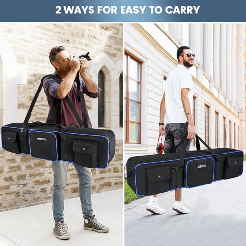 YOREPEK 50.5" Heavy Tripod Carrying Case Bag with 2 Padding Protective Pads | Extra Long Tripod Case for Boom Stand, Monolights, LED Lights, Umbrellas, Mic Stands, Tent Poles, Photographic Equipment - color: 50.5*9.5*9.5