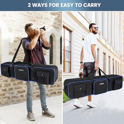 YOREPEK 50.5" Heavy Tripod Carrying Case Bag with 2 Padding Protective Pads | Extra Long Tripod Case for Boom Stand, Monolights, LED Lights, Umbrellas, Mic Stands, Tent Poles, Photographic Equipment - color: 50.5*9.5*9.5