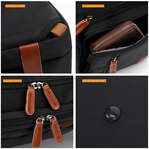 CoolBELL Convertible Backpack Messenger Shoulder bag Laptop Case Handbag Business Briefcase Multi-functional Travel Rucksack Fits 17.3 Inch Laptop For Men/Women (Grey) - color: Grey, size: 17.3 Inches