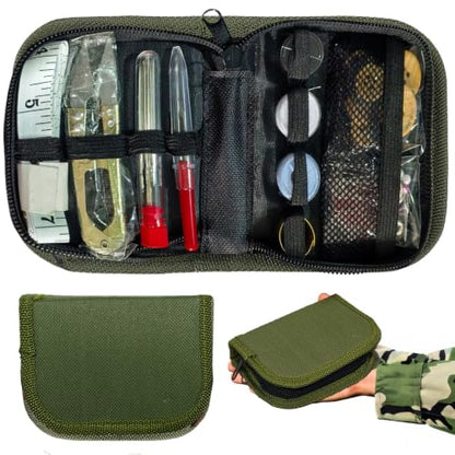 Army Sewing Kit for Adult Men Military Survival Emergency Sewing Kit Button | Army Green Army Sewing Kit, Military Survival Emergency Sewing Kit Travel with Buttons Nylon Portable Small Travel Field EDC - color: Army green