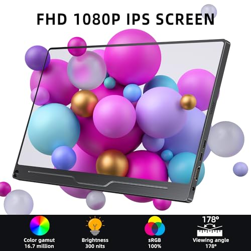 UPERFECT Portable Monitor, 15.6" IPS 1920X1080 FHD Eye Care Travel Screen - size: 15.6