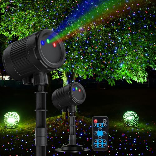 Laser Christmas Projector Lights Outdoor, Firefly Light Show for Trees - color: Black