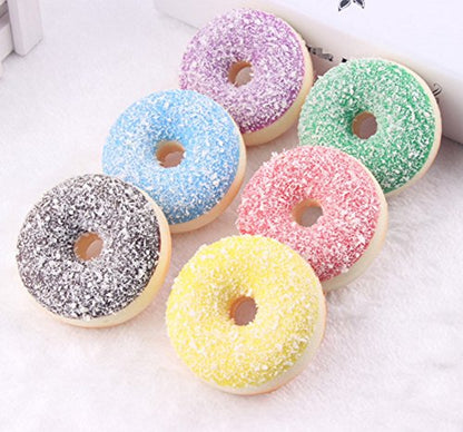 6 PCS Realistic Artificial Donuts Fake Cake Dessert Model Photography Props Home Decoration - size: 6.5*3cm=2.6*1.2inches