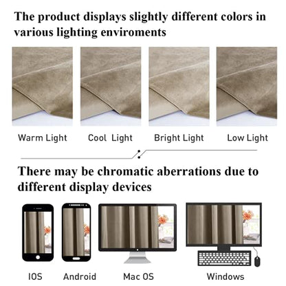 StangH Camel Beige Velvet Curtains Soft Fabric W52 x L96 inches 1 Panel | Premium Heavy Thick Curtain Panels, Room Darkening Thermal Insulated Window Drapes, Perfect for Bedroom, Office - color: Camel Beige, size: 52"W x 96"L (Pack of 1)