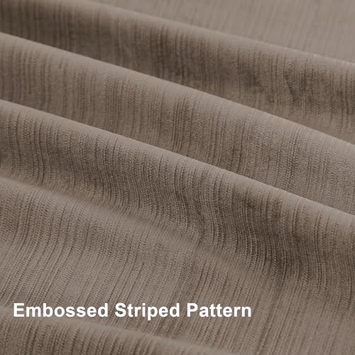 Vision Home Mocha Tan Velvet Pinch Pleated Blackout Curtains 40Wx95L Inches - color: Mocha Tan, size: 40"W x 95"L (Pack of 2)