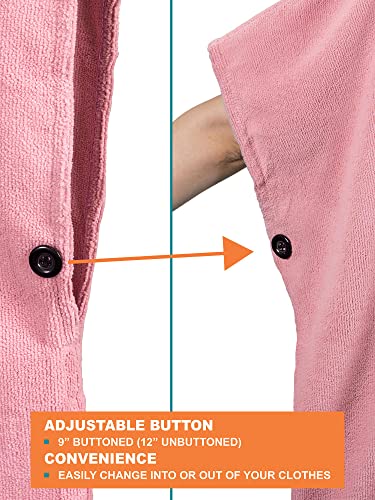 SUN CUBE Surf Poncho Changing Robe with Hood, Wetsuit Changing Hooded Towel | Thick Quick Dry Microfiber, Wetsuit Changing Towel, Surfing Beach Swim Outdoor Sports Cover Up, Adult Wearable Poncho - color: Pink