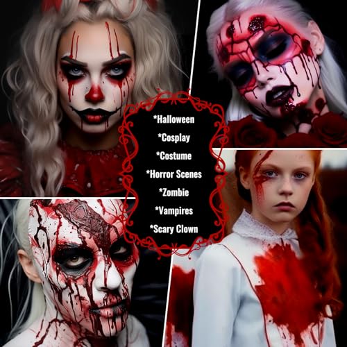 UCANBE Halloween Dripping Fake Blood Realistic Blood Drops Body Paint Washable Fake Blood Makeup Kit For Zombie Vampire Clown Monster Clothes Costume Cosplay SFX Special Effects Makeup 30ML(Fresh) - color: Fresh