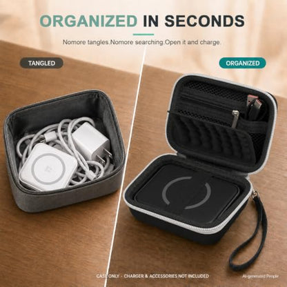 Hard Travel Case for Iseyyox for RTOPS for QUZUDN 3 in 1 Wireless Charger - color: Black