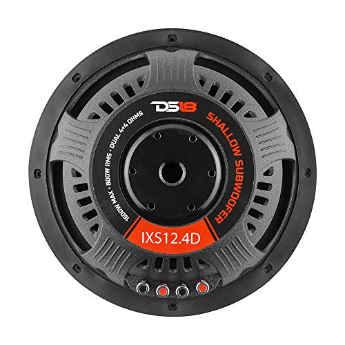 DS18 IXS10.4D Shallow Car Subwoofer - 10" 1000W MAX Power, 500W RMS, Dual Voice Coil, 4+4 Ohms Impedance (1 Speaker) - style: Dual 4-Ohms