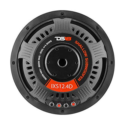 DS18 IXS10.4D Shallow Car Subwoofer - 10" 1000W MAX Power, 500W RMS, Dual Voice Coil, 4+4 Ohms Impedance (1 Speaker) - style: Dual 4-Ohms