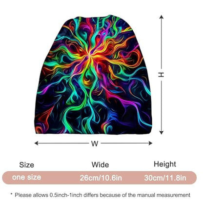 Art Owl Women's Slouchy Beanie Hat Cute Turban Hats Cancer Headwear Caps Baggy Skull Sleep Scarf - color: Colorful Abstract