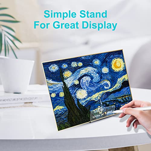 Boloyo Acrylic Book Stand with Ledge,10PC Clear Acrylic Display Easel Transparent Display Stand Holder Tablet Holder for Displaying Books,Magazine,Plate,Pictures,Artworks, CDs - size: 4 inch + 6 inch(10PC)