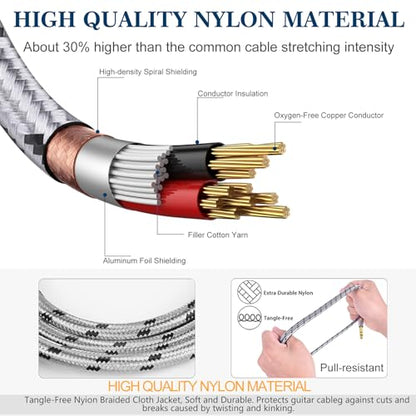JOLGOO XLR Female to 1/4 Inch 6.35mm TRS Adapter Cable, XLR to Quarter inch Patch Cable, 1 Feet, for Microphone,Mixer,Guitar,AMP,Speakers - size: 1 Feet, style: XLR Female to 1/4 TRS Male