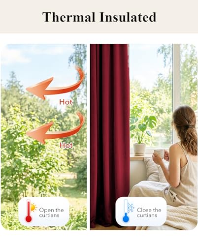 StangH Red Velvet Curtains Short Chrismas Bedroom Drapes, W52 x L72, 2 Pcs | 300GSM Soft Velvet Thick Texture, Window Treatment, Privacy, Theater, Noise Reduction, Kitchen, Living room, Panel Blinds - color: Red Series - Red, size: 52"W x 72"L (Pack of 2)