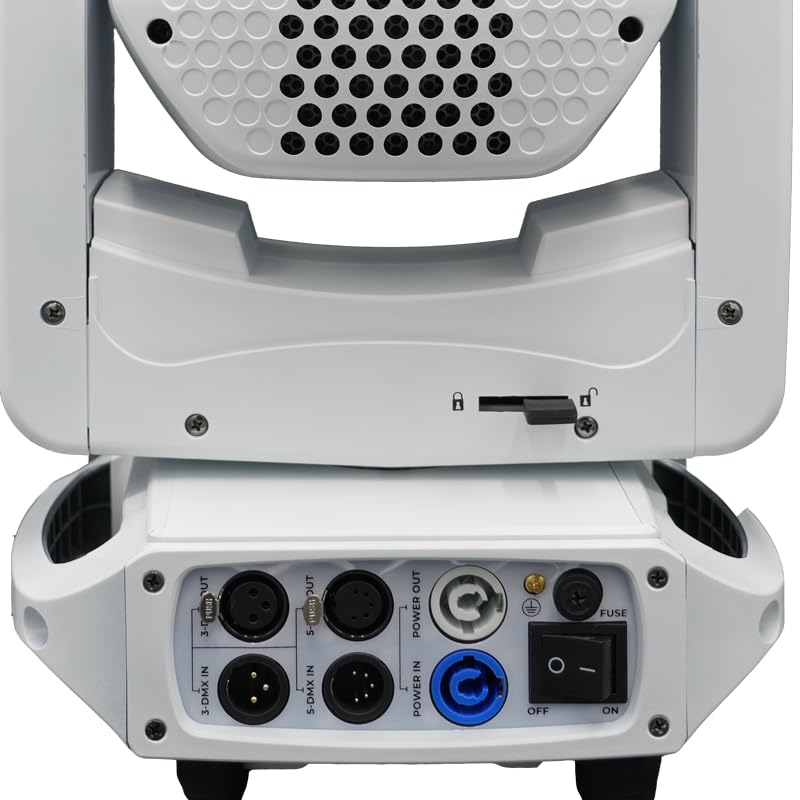Rasha Professional Cybrid G2 Hybrid Moving Head Light White, 23,000lm LED Spot Beam Wash, 2°-35° Zoom, 9+ Colors CTO, 8 Rotating 7 Static Gobos, 3-Facet Prism, 17,000 Lux@5m, 22 DMX Channels - color: White