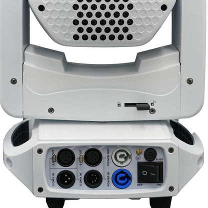 Rasha Professional Cybrid G2 Hybrid Moving Head Light White, 23,000lm LED Spot Beam Wash, 2°-35° Zoom, 9+ Colors CTO, 8 Rotating 7 Static Gobos, 3-Facet Prism, 17,000 Lux@5m, 22 DMX Channels - color: White