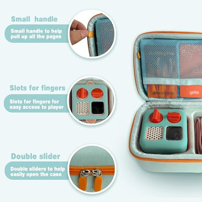 Hard Travel Case Compatible with Yoto Mini–Kids Audio & Music Player,Yoto Card Holder Bag with Adjustable Shoulder Strap for Up to 36 Audiobook Cards,Children’s Mini Player. (Light Green) - color: Light Green