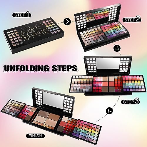 CHARMCODE Full Makeup Kit, Makeup Sets for Women Full Kit, All in One Make Up Gift Set for Girls & Women with Eyeshadow,Liquid Lipstick,Foundation,Mascara,Blush,Eyeliner,Contour,Brushes and More - color: Ultimate Full Makeup Kit