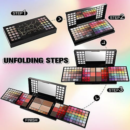 CHARMCODE Full Makeup Kit, Makeup Sets for Women Full Kit, All in One Make Up Gift Set for Girls & Women with Eyeshadow,Liquid Lipstick,Foundation,Mascara,Blush,Eyeliner,Contour,Brushes and More - color: Ultimate Full Makeup Kit